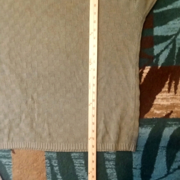 The Territory Ahead Green V-Neck Sweater Made In Italy Cotton Mens Large - Picture 7 of 8